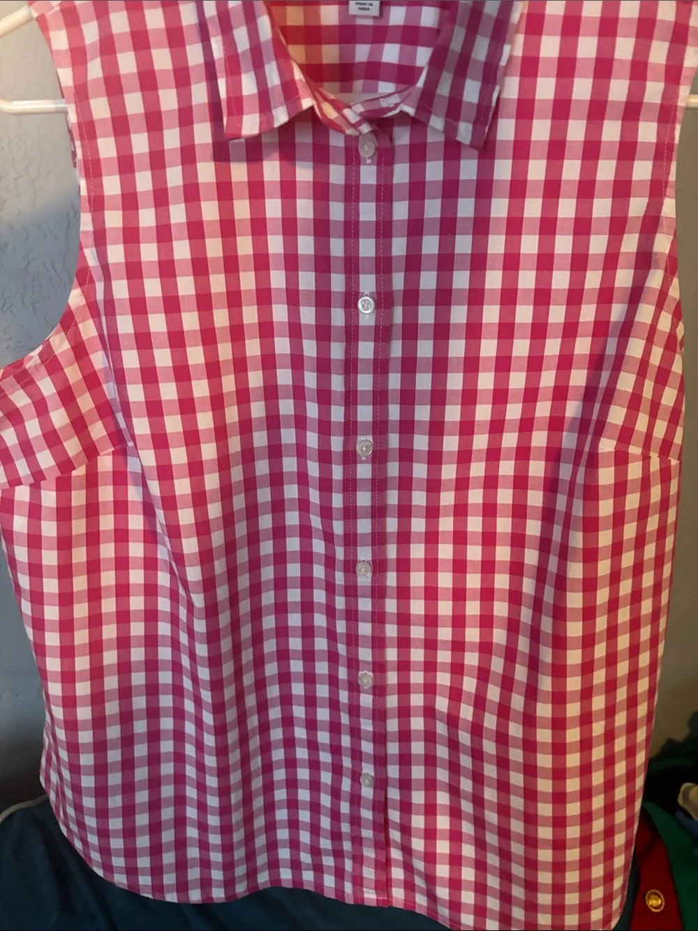 J. Crew Pink and White Gingham Button-Down Shirt